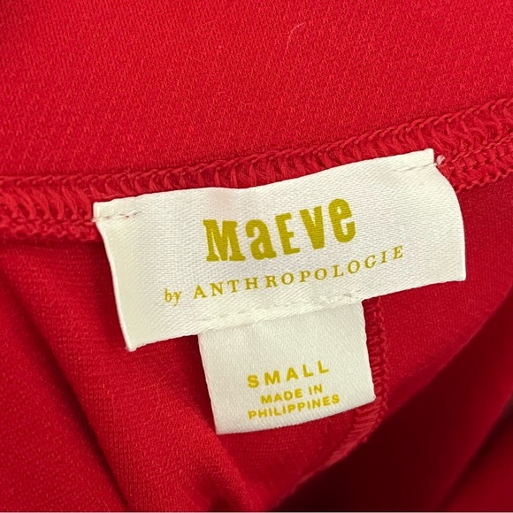 Maeve S Knit Flare Pants Red Split Hem 0145 pockets small - Picture 7 of 14